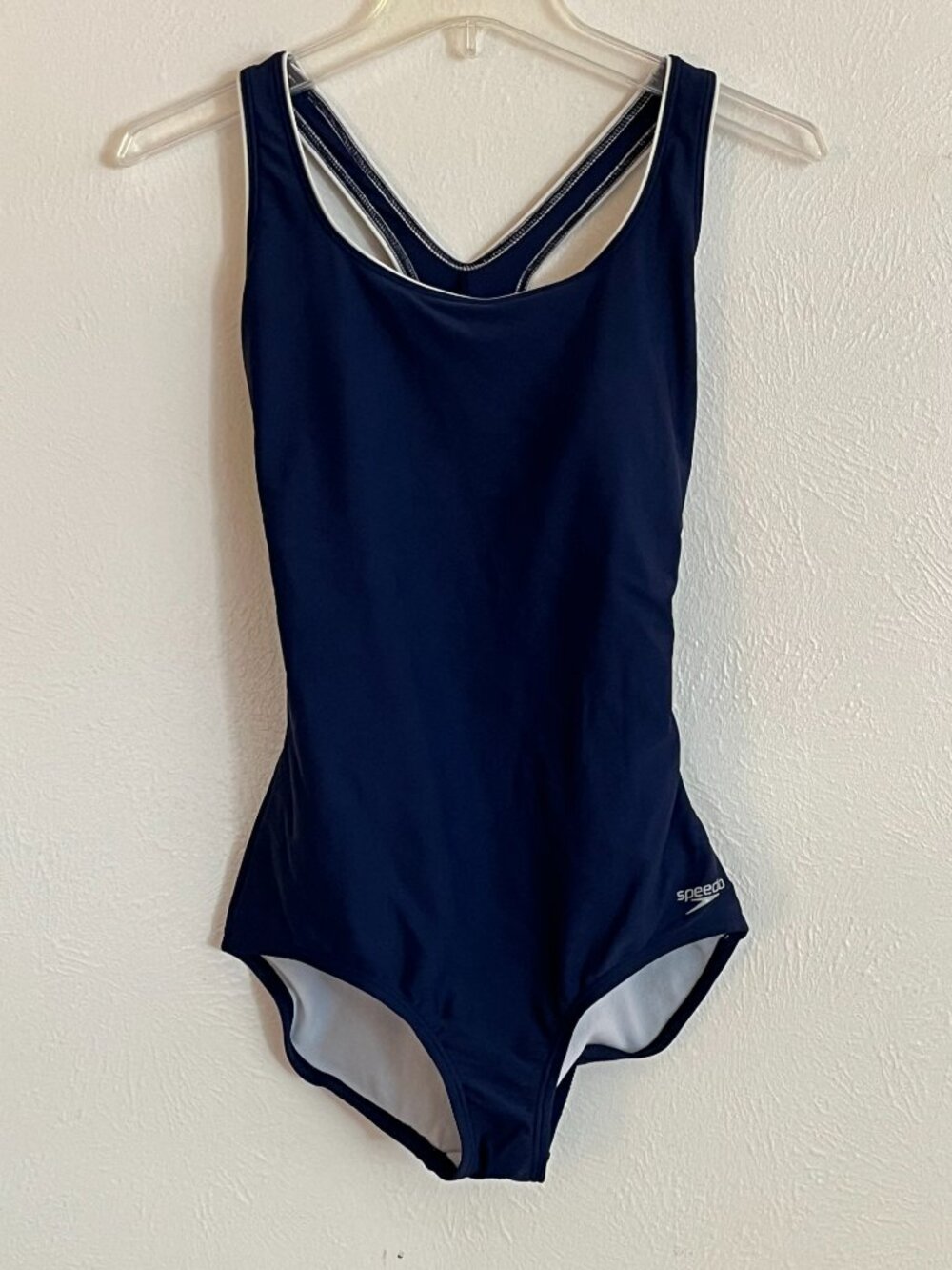 Speedo Ultraback Navy Blue One Piece Swimsuit Size M Athletic Swimming Aerobics